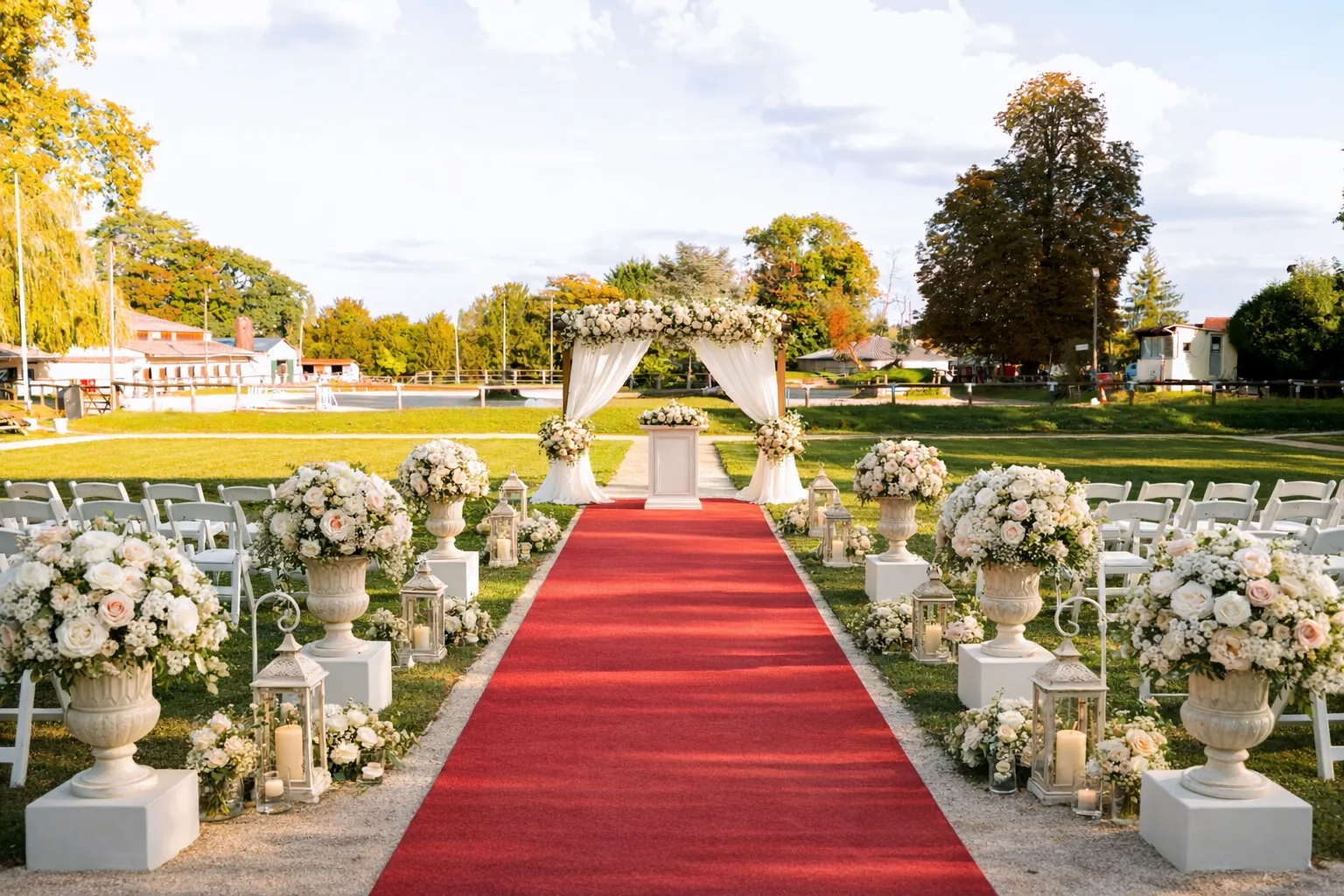 Cérémonie extérieure de mariage dans le jardin